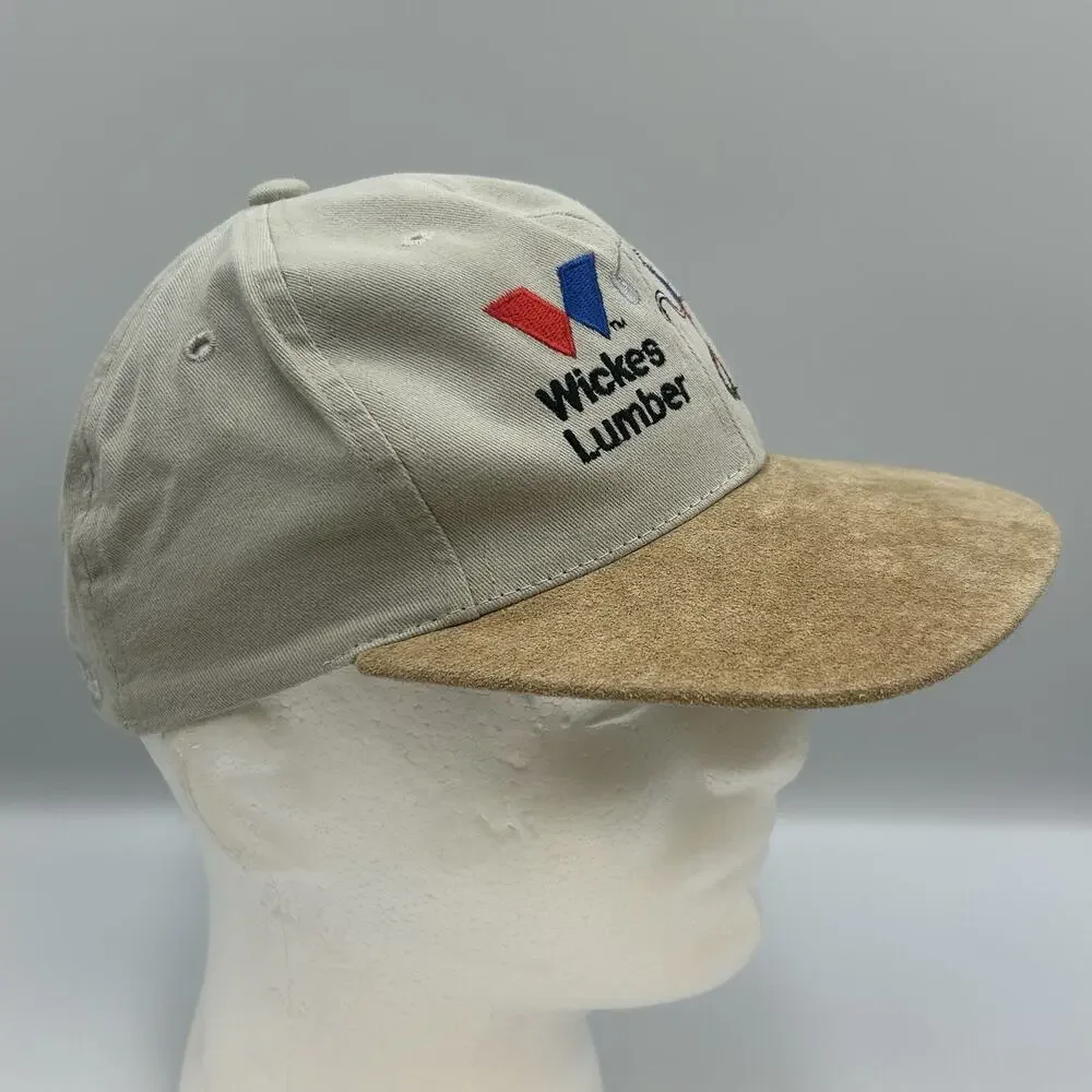 Vintage Wickes Lumber NEW Golf Snapback Baseball Hat Tan Adjustable Casual 1990s